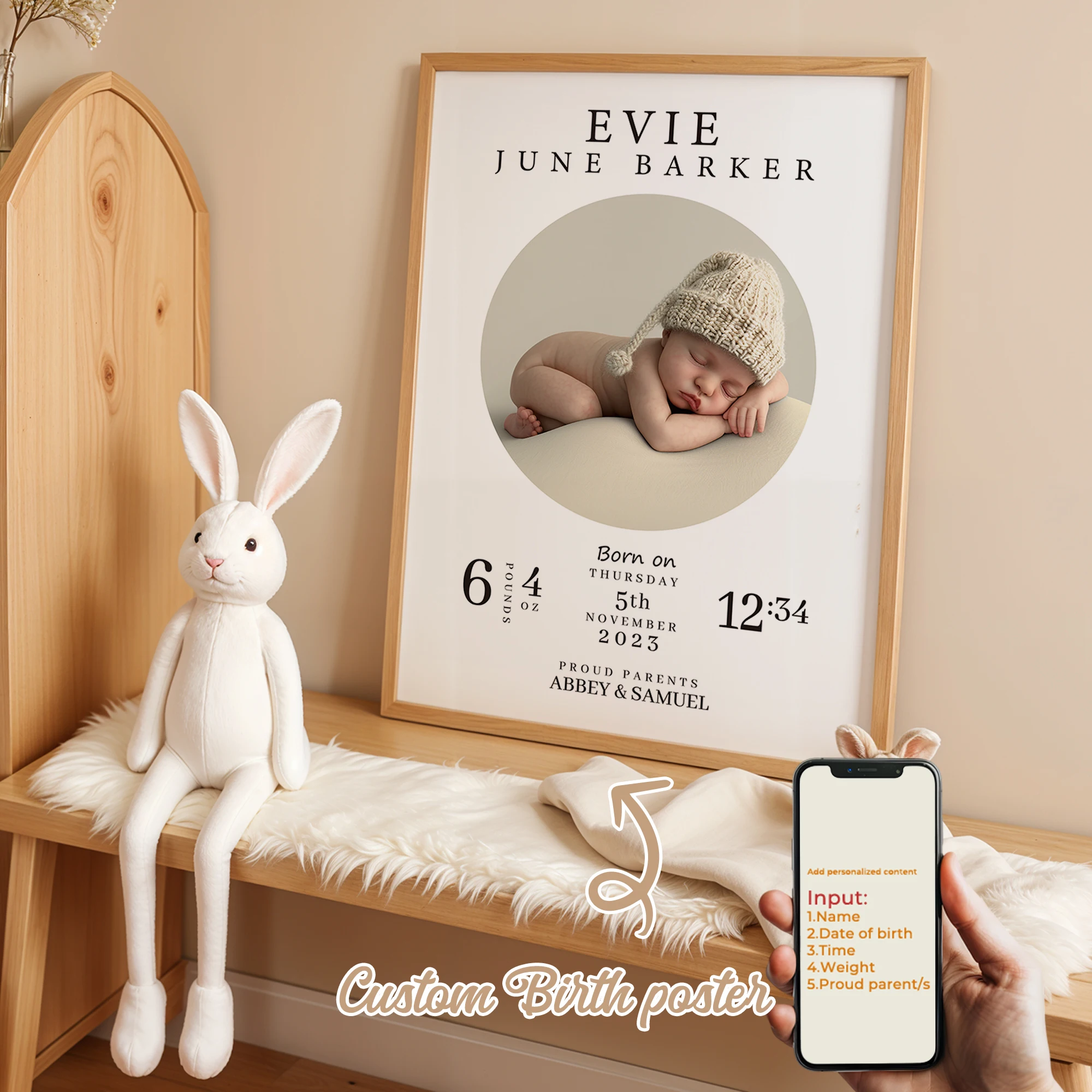 

Personalized Custom Photo Birthday Commemoration Wall Art Print Picture Canvas Poster Painting For Living Room Home Decor