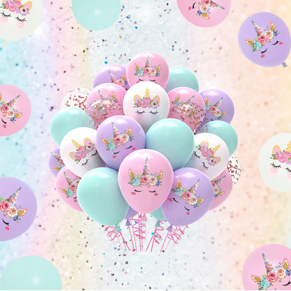 Balony jednorożec zaopatrzenie firm balon lateksowy dla dzieci kreskówka zwierzę koń pływający globus Baby Shower jednorożec dekoracje na imprezę urodzinową — zdjęcie 7