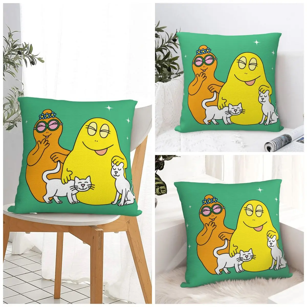 Pillow Case Cute Cartoon B-B-Barbapapas Soft Pillow Cover Novelty Cushion Cover Design Pillowcases For Sofa Home Decorative