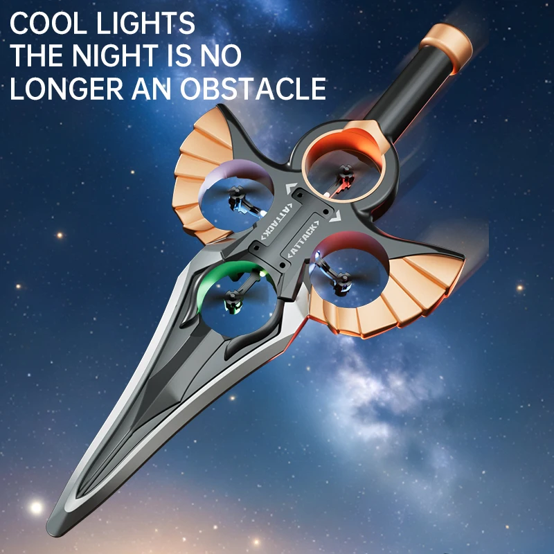 

New Remote Controlled Colorful Light Foam Flying Sword Toy Stunt Rechargeable Durable Aircraft Gravity Sensing Hobby Item