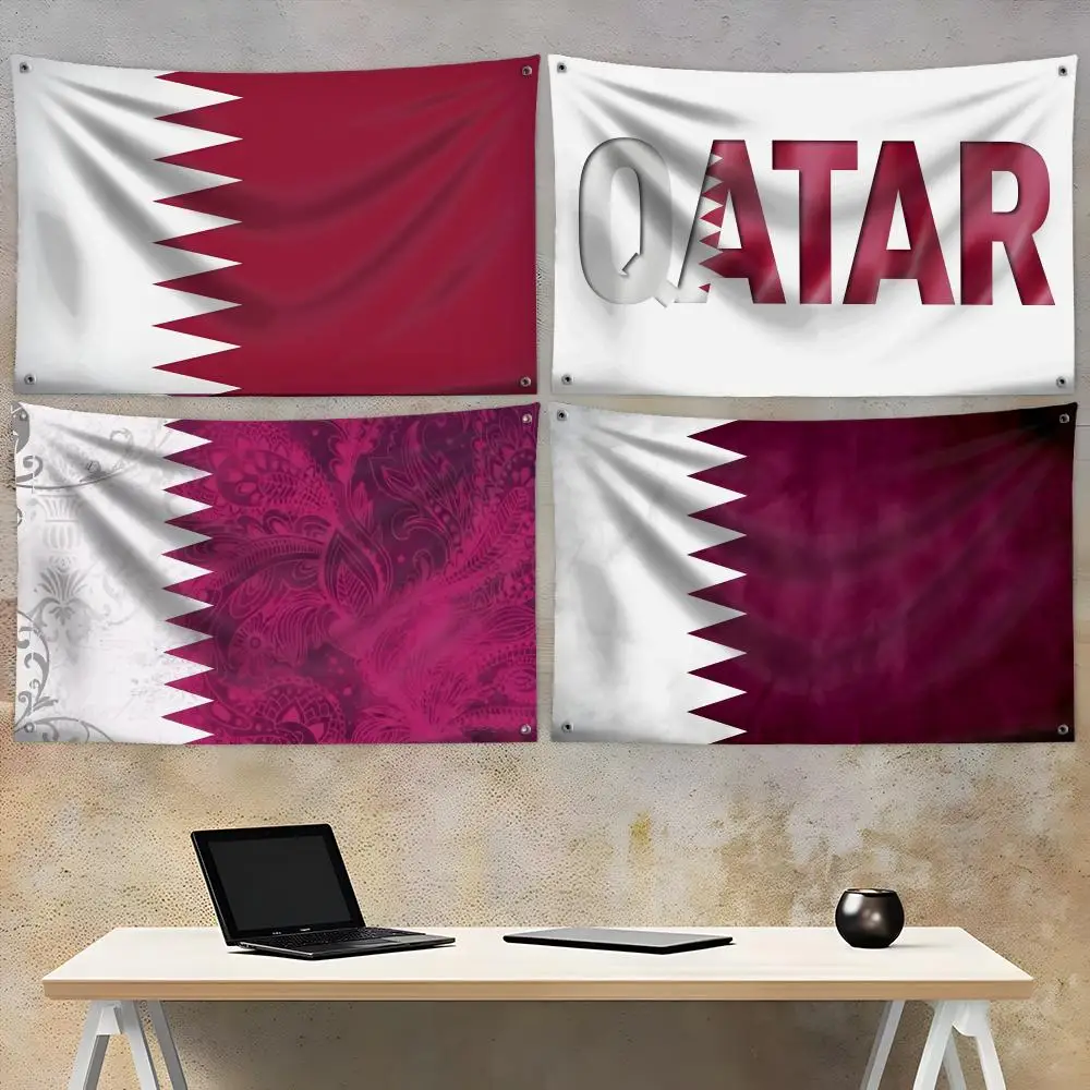 Qatar Flag Flags Fade-Resistant Fabric Garden Flag | Outdoor Hanging Sign for Shop Home