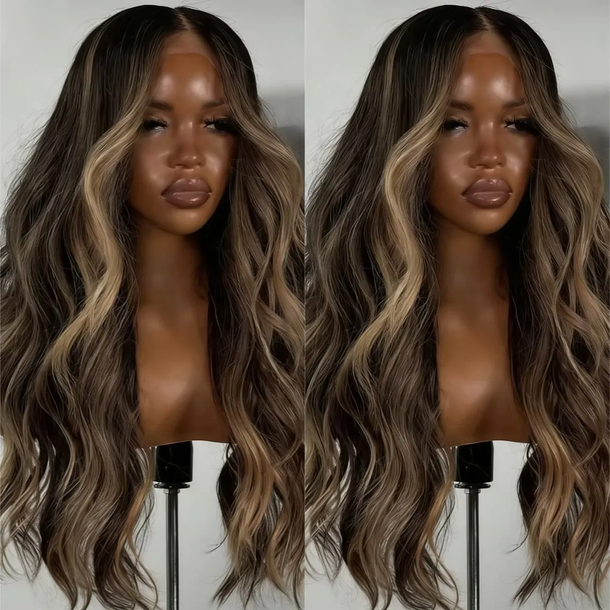 

4/27 Honey Blonde Body Wave Lace Front Wig Human Hair 13x4 HD Lace Human Hair Glueless Wig for Women 200 Density Human Hair Wig