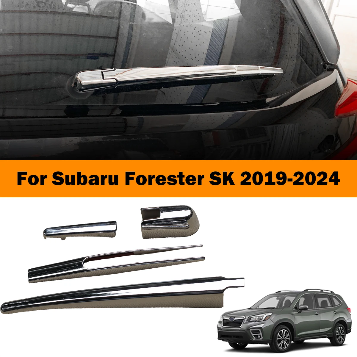 

Для Subaru Forester 2019-2024: Накладка на задний стеклоочиститель из ABS-пластика, хромированные внешние аксессуары для стайлинга