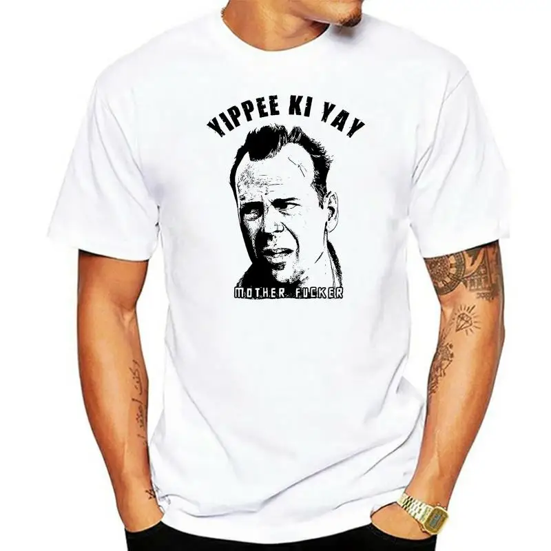 Yippee Ki Yay Mother T Shirt Die Hard Bruce Willis John McClane Movie Tee  Short Sleeves Cotton T-Shirt  Shirts for Men