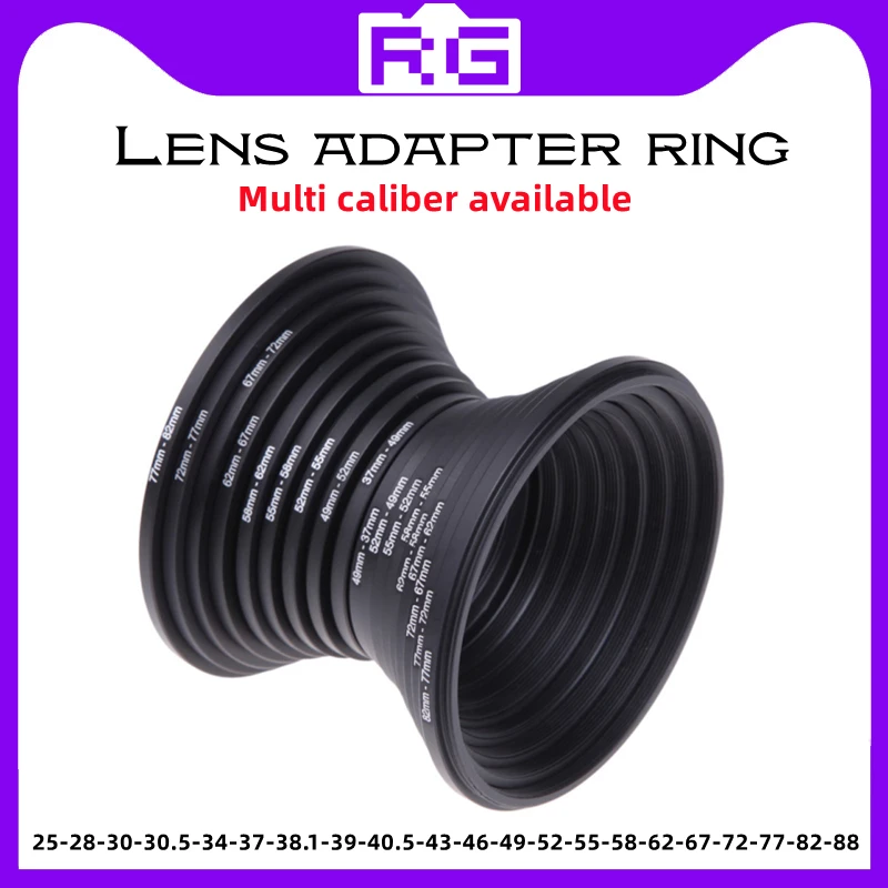 Lens Adapter Ring Black Aluminum Metal  Ring Filter Adapter 25-28-30-30.5-37-38.1-39-40.5-43-46-49-52-55-58-62-67-72-77-82-88mm