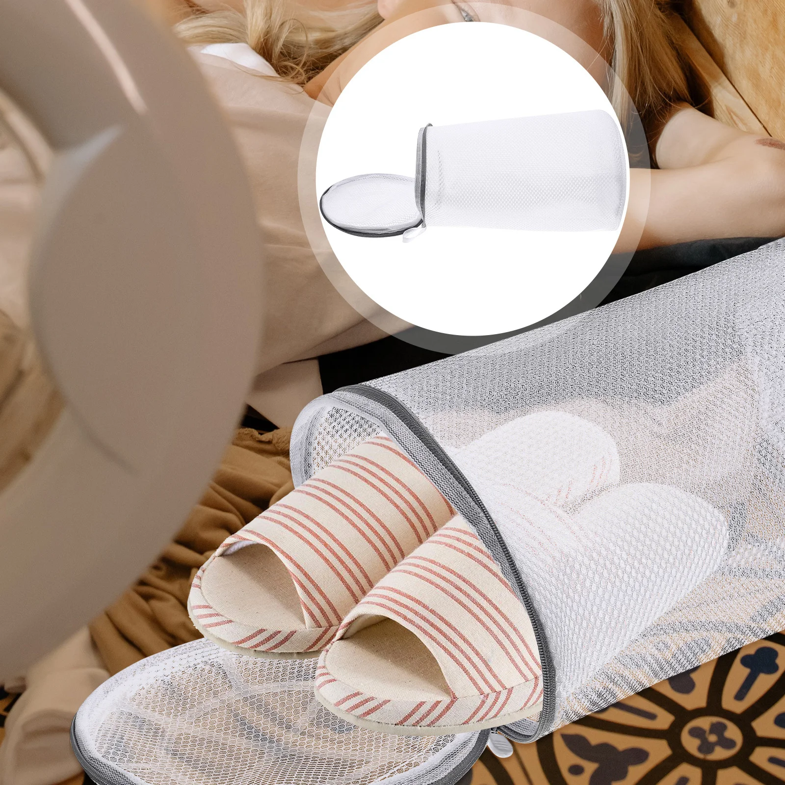 

2Pcs Shoe Washing Bags Mesh Laundry Pouch Lightweight Home Shoes Organizer Shoe Washing Bag