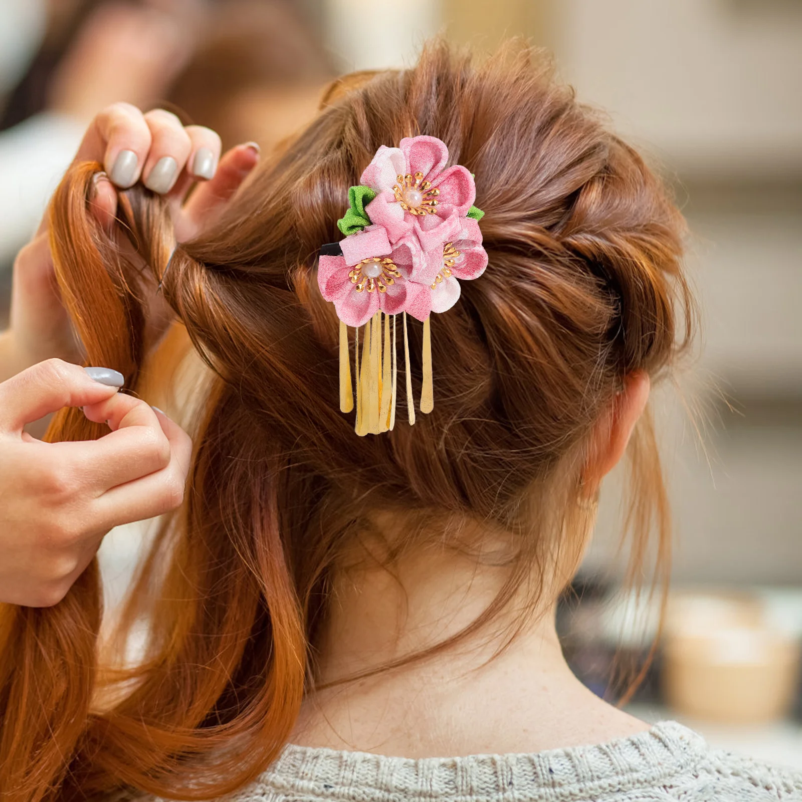 

2Pcs Light Pink Exquisite Floral Headband High Quality Fabric Headwear for Women Fashion Hair Accessories Elegant Appearance