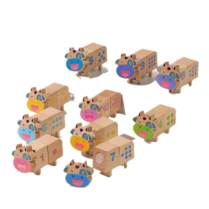 Beuken Dieren Bouwsteen Stapelen Jenga, Kinderpuzzel Tafelspel Balans Training Houten Speelgoed, XT260
