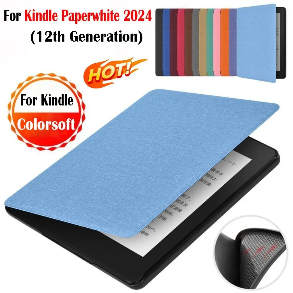 

TPU Colorsoft Case Auto Wake/Sleep SA568B eReader Cover Soft Shockproof for Kindle Paperwhite 2024 7 inch (12th Generation)