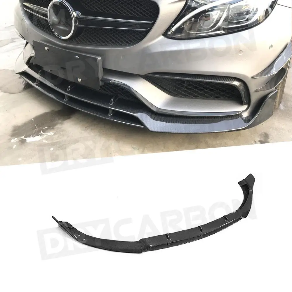 

C Class Carbon Fiber Front Bumper Lip Spoiler for Mercedes Benz W205 C63 For AMG C180 C200 C260 2015 2016 2017 Splitters