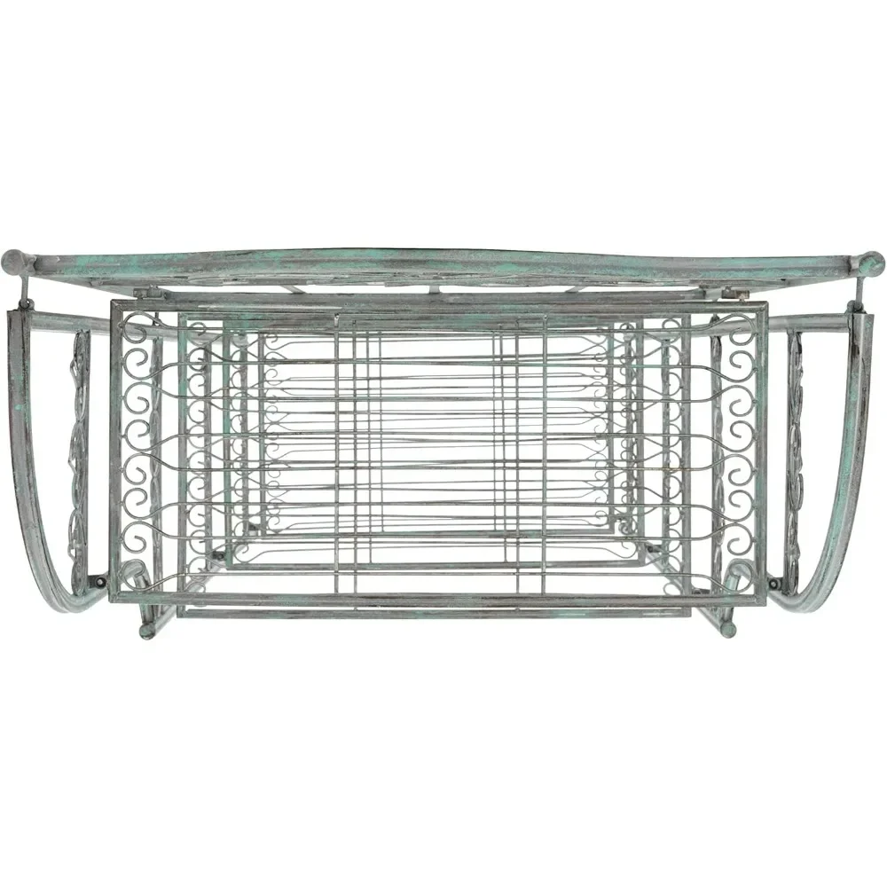 Outdoor Collection Antique Dark Green Wrought Iron 4-Tier Baker's Rack|