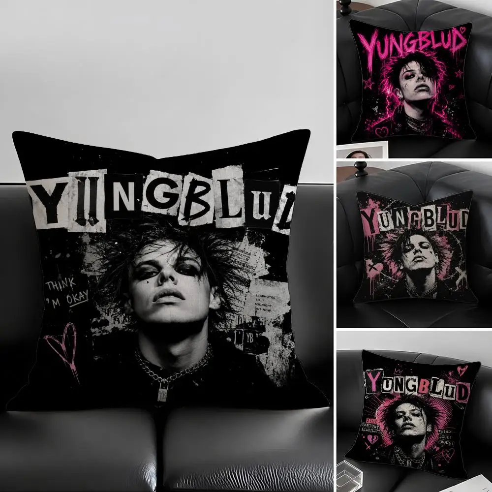 Singer Yungblud Cushion Cover Natural Linen Pillowcase Set, All-in-One Decor for Sofa, Bedroom & Chair