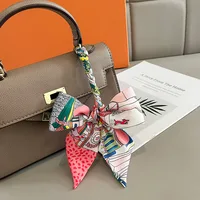 2024 Long Scarf for Women Narrow Ribbon Headband Female Neckerchief Handle Bag Band Bandana Hair Tie Accessories 3