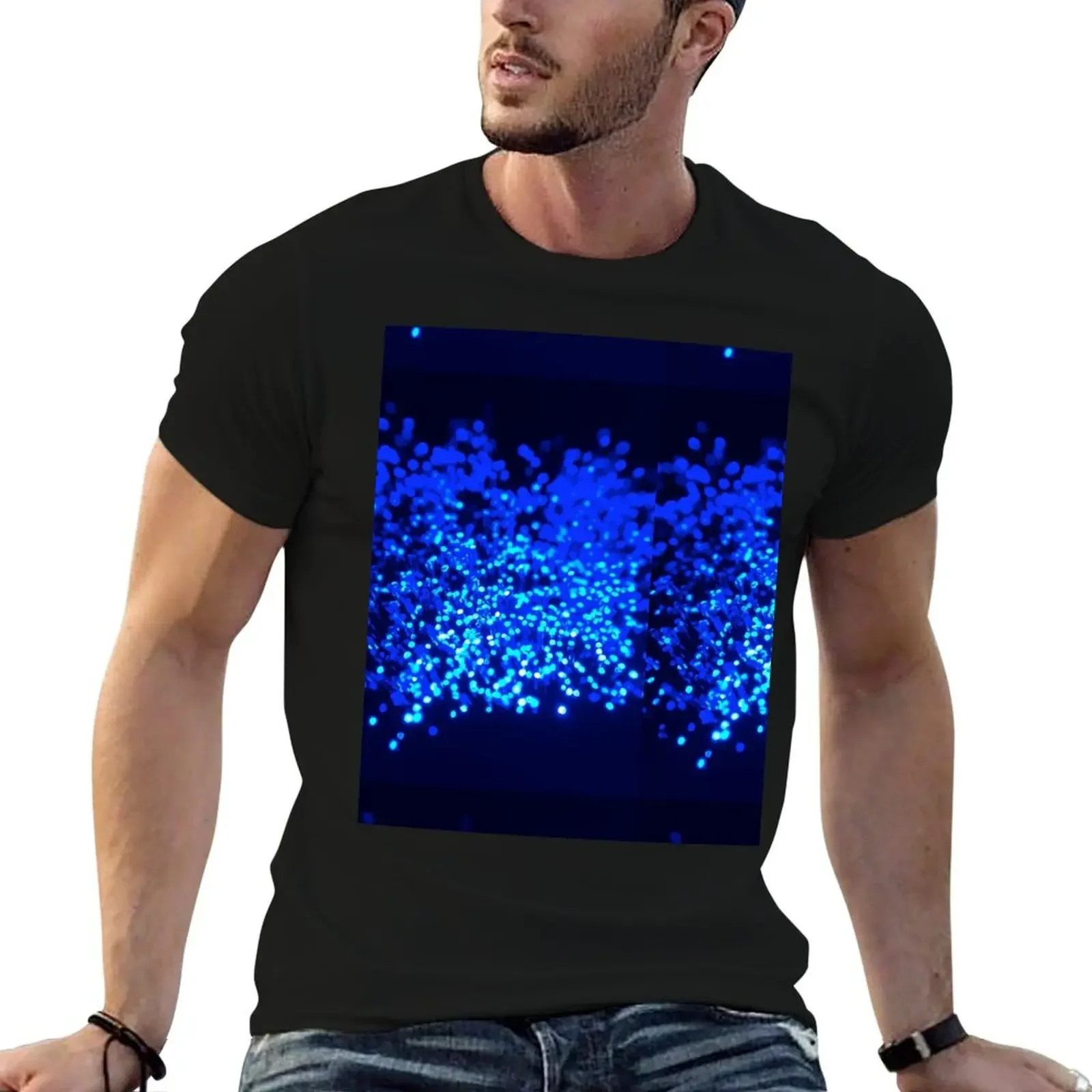 Fiber Optic Blue T-Shirt cheap stuff kawaii clothes quick drying mens t shirts pack