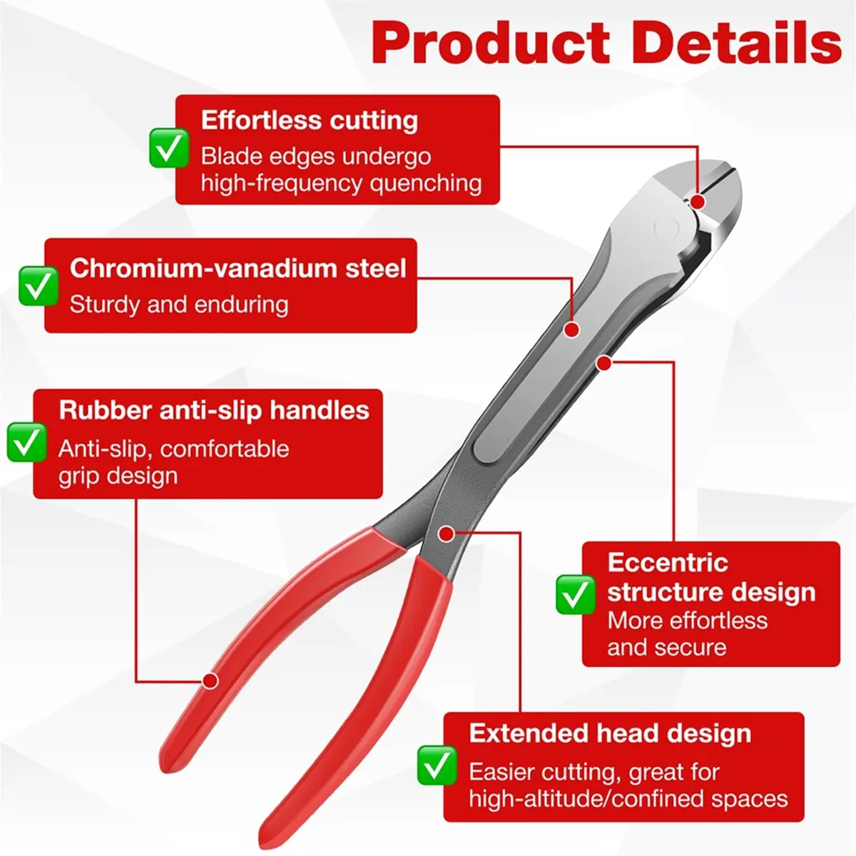 11 Inch Diagonal Cutting Pliers with High Leverage Wire Cutter Cable Cutting Nippers for Cable