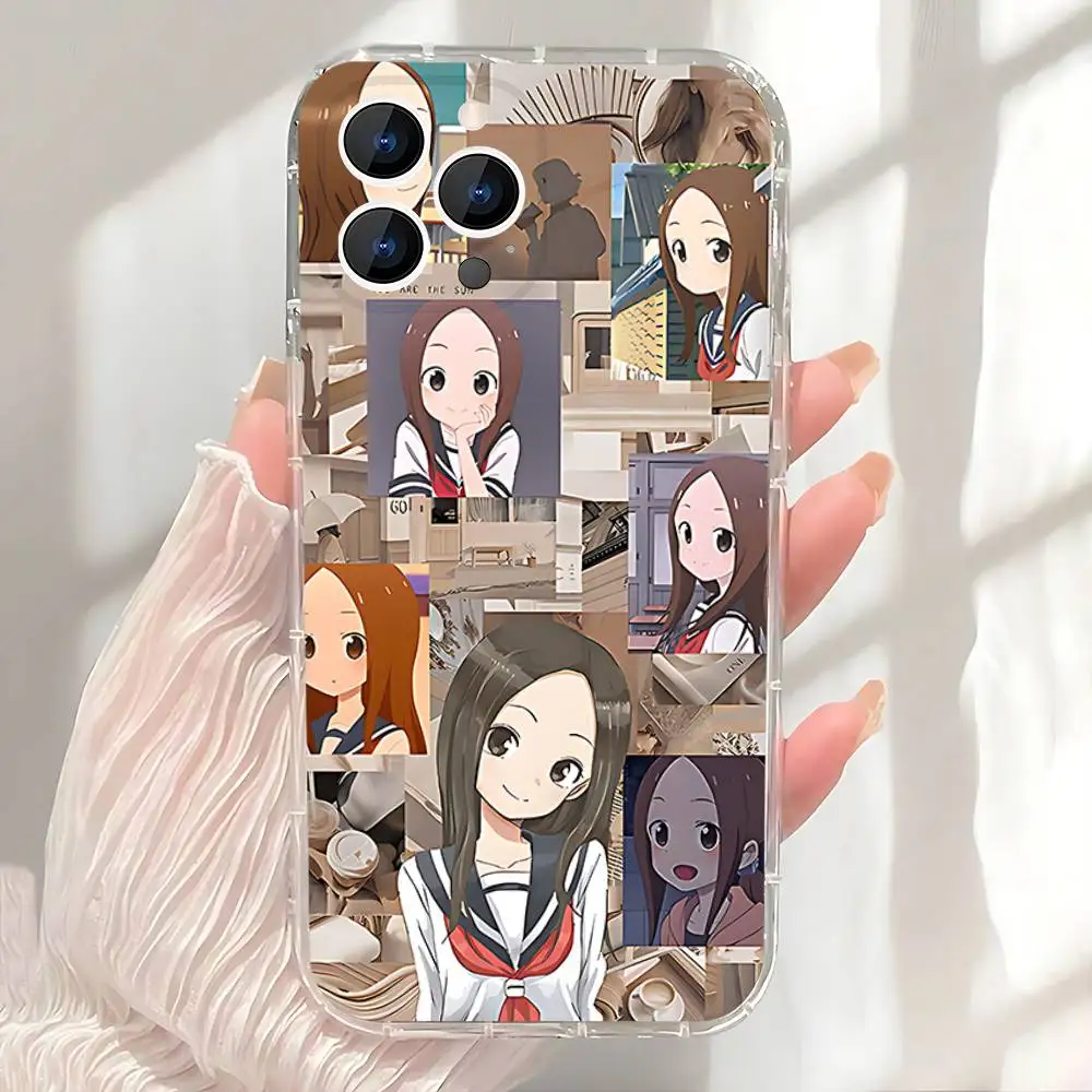 K-Karakai Jozu no t-Takagi San Handyhülle für iPhone 17,16,15,14,13,12,11 Pro,Max,Plus,X,XS,XR,SE4,E Mini Transparent Soft Cover