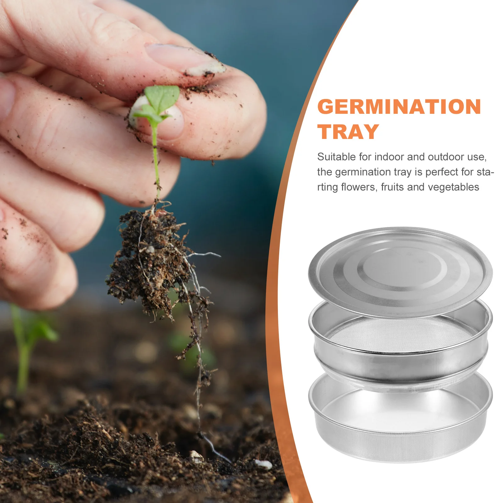 

1Set Stainless Steel Germination Tray Professional Plant Growing Tray for Indoor Outdoor Gardening Starter Seedling Nursery