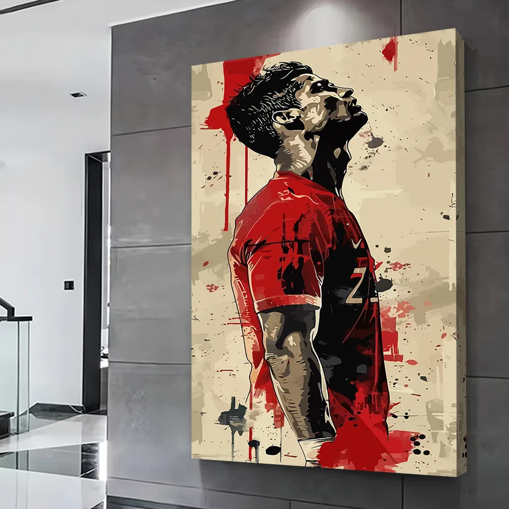 Cristiano Ronaldo Soccer Player Poster Customizable Printed Canvas Painting Wall Art Gift for Modern Home Decoration Ornaments