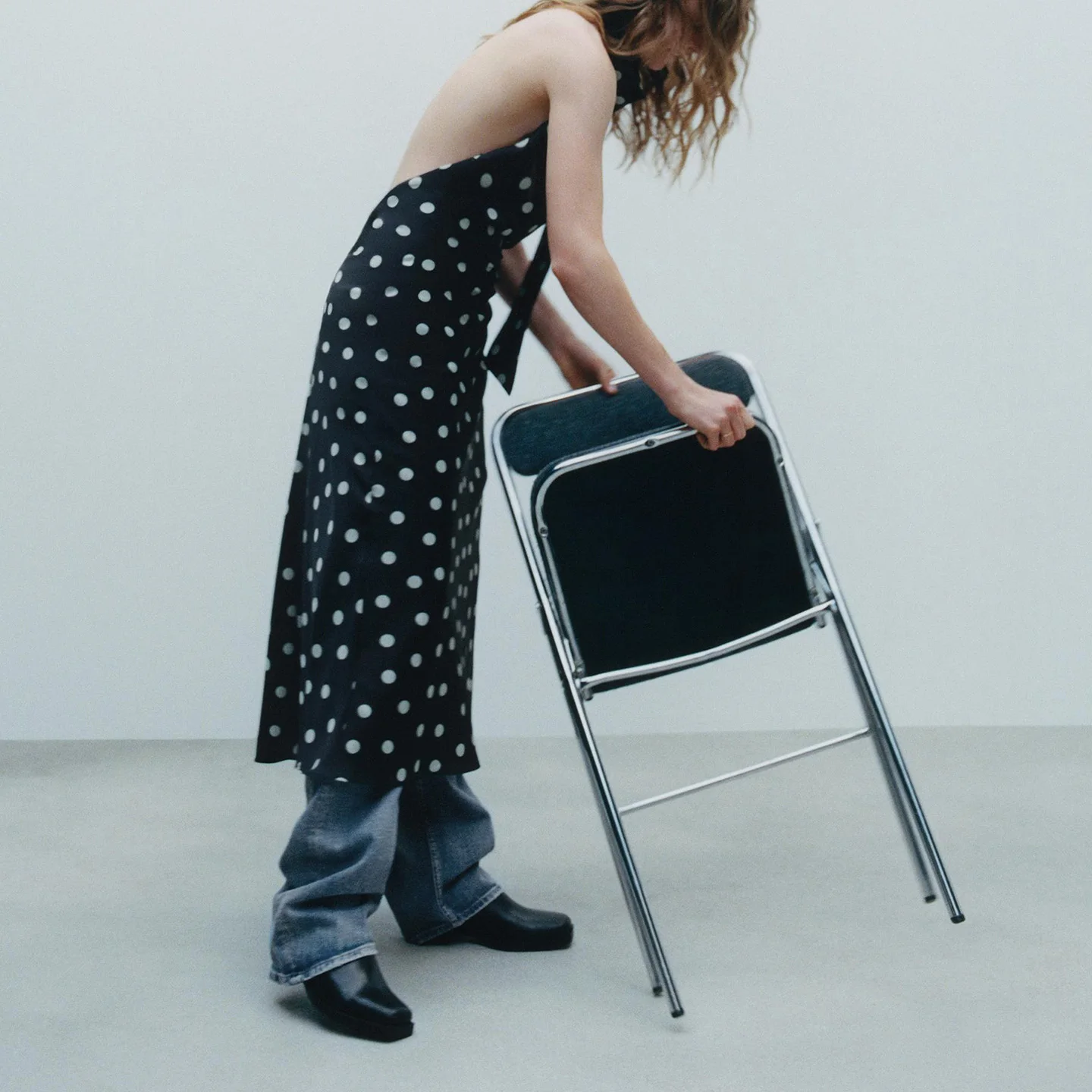 Z المرأة ميدي الدكتور الحرير الساتان الملمس القمر نمط عاصف يشعر طويل Sve ارتداء اليومي السيدات Faion مجموعة الخريف #3