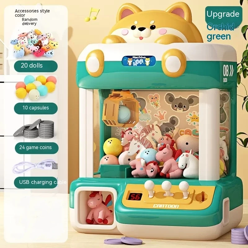 Máquina de juego de muñecas operada con monedas automática, máquina de garra para niños, grúa doméstica, Mini juguete Jeux, muñeca de música para