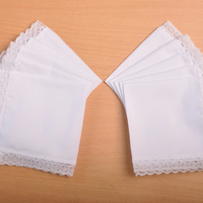 Wedding Handkerchief White Lace Pocket Handkerchief for Grooms Ladies Women Handkerchiefs Wedding Hankies