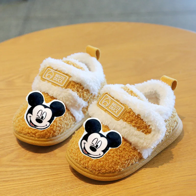 

Disney Kids Cotton Slippers Winter Boy Home Cotton Shoes Indoor Toddler Shoes Baby Kids Floor Shoes mickey mouse Winter Girl New
