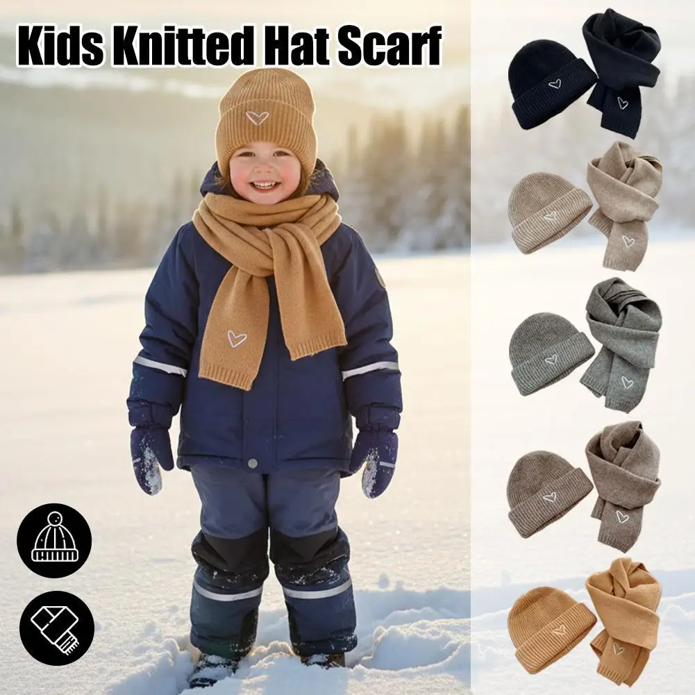 Heart-embroidered Wool Hat, Winter Heart Embroidery Beanie for Boys Girls, Warm Fleece Lined Pullover Cap for Autumn Winter