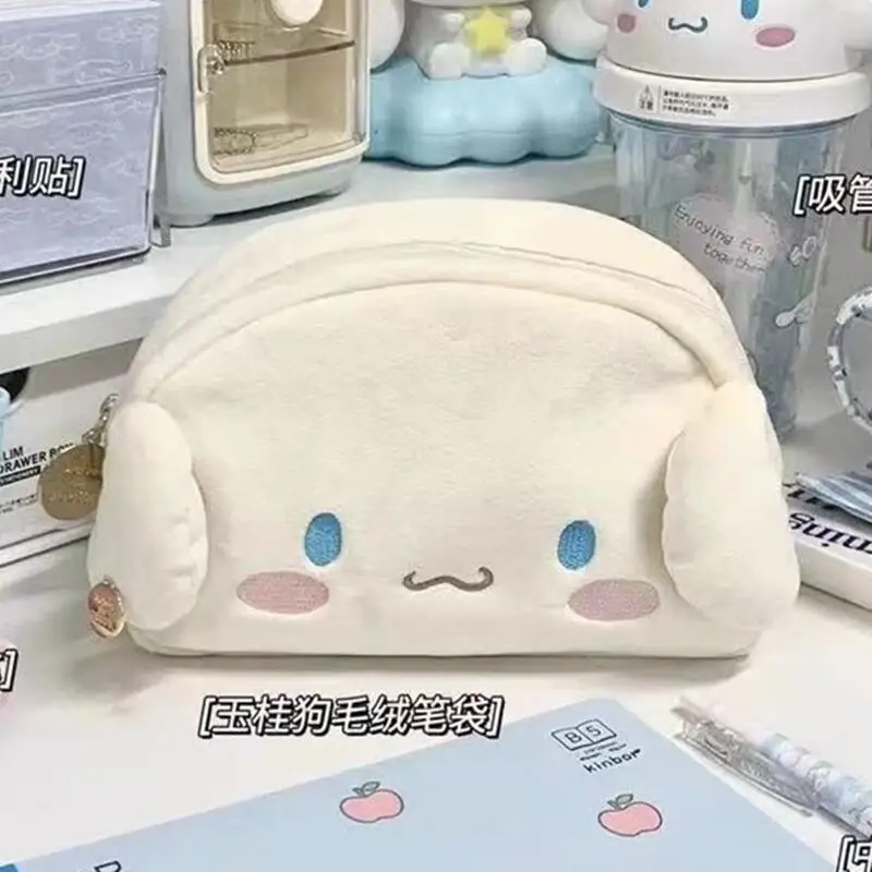 Cartoon Sanrio Cinnamoroll Plush Pencil Case Cartoon Cute High-capacity Charm Student Stationery Bag Girl&Child Holiday Gifts image 6