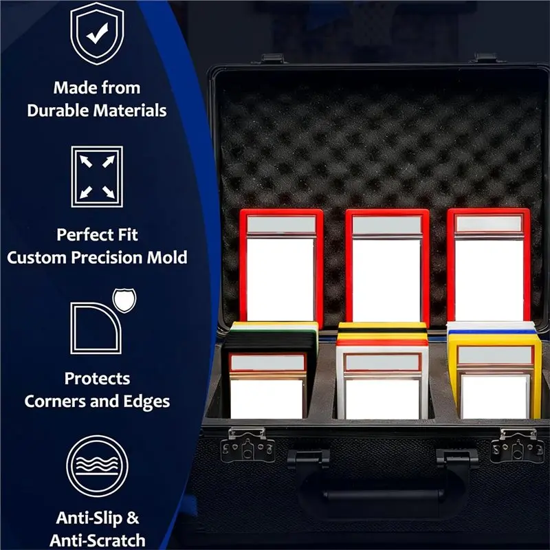 CYGJ-Flexible Slab Bumper(6 Pcs), Shock-Absorbing, Anti-Scratch Edge& Corner Guards For Graded For Standard PSA Card Cases Color