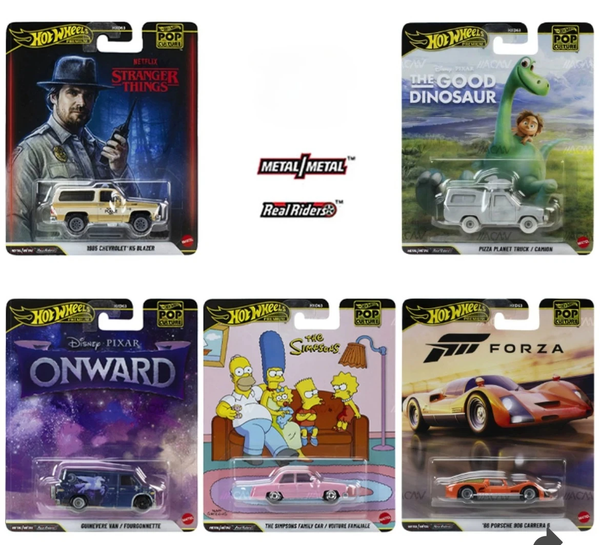 

Original Hot Wheels Premium Car Pop Culture Toys 1/64 Diecast Simpsons Family Onward Forza Porsche Model Vehicles Birthday Gift