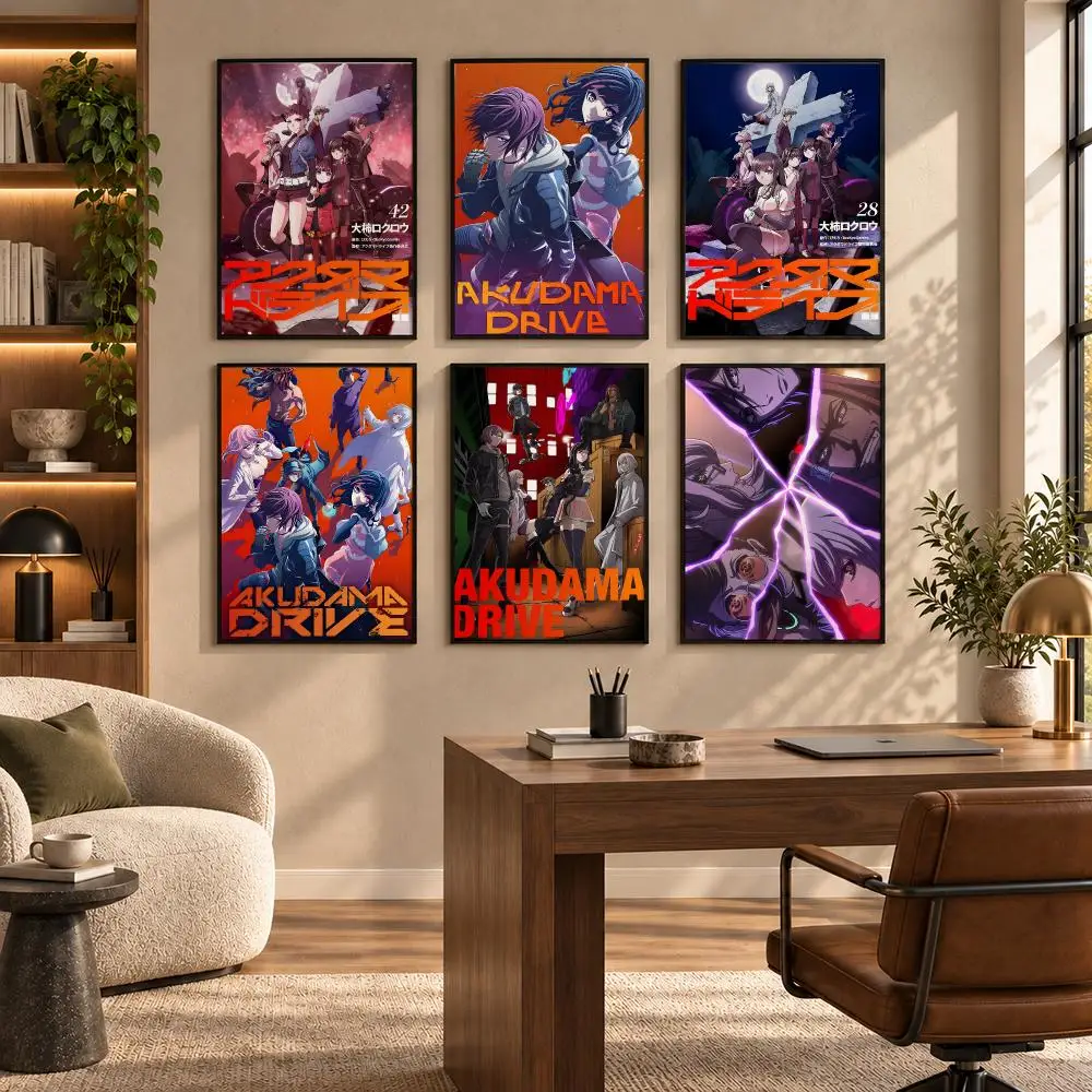 Anime A-Akudama Drive Poster Self-adhesive Art Waterproof Paper Sticker Coffee House Bar Room Wall Decor