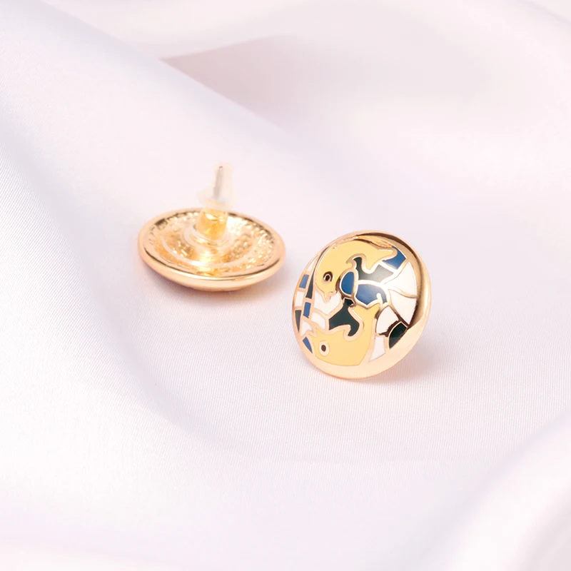 R&X  Engagement Necklace/Earrings Trendy Gift Sieraden Sets S22101 Stainless Steel Enamel Jewelry Necklace Set Women Anniversary