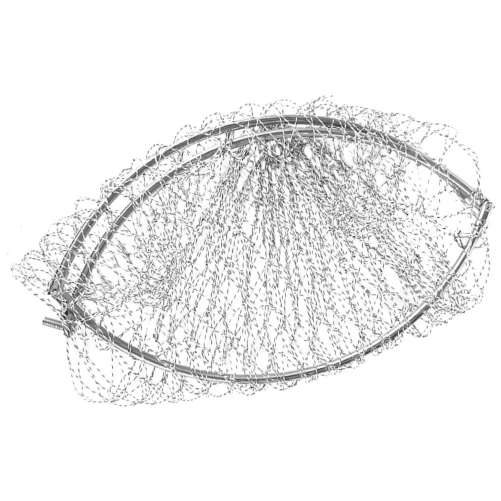 Folding Fish Land Net Multi-Strand Braided Replaceable Fishing Net for Beginner Advanced Anglers Portable Fish Catching Supplies