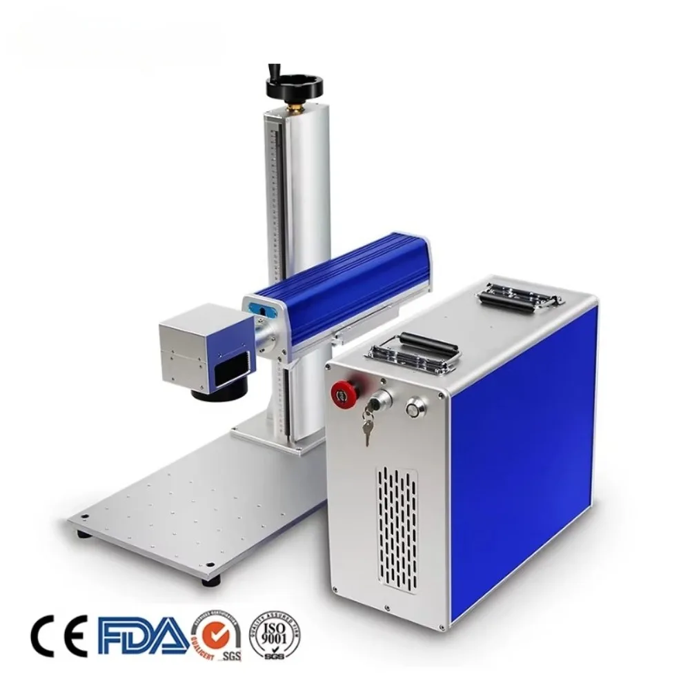 Compact Desktop Fiber Laser Marking Machine 30W 50W with 3D Focus for Metal