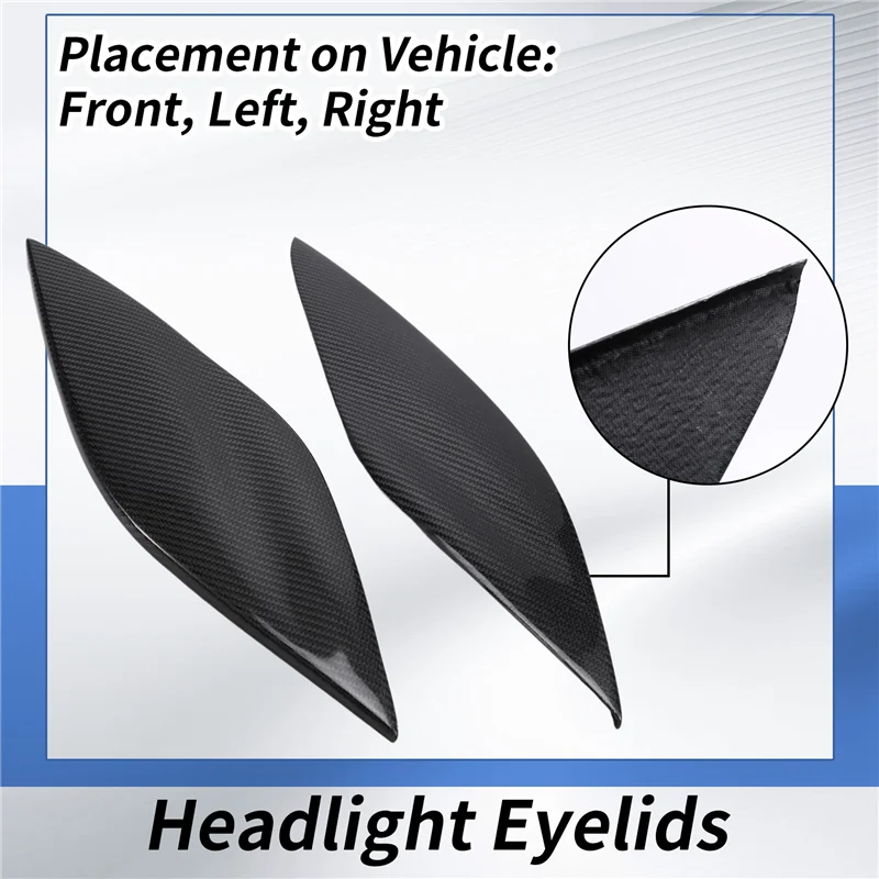 Car Headlight Eyebrows Eyelids Carbon Fiber Stickers Trim Cover Headlight Lid For FIAT BRAVO 2007+-A99D
