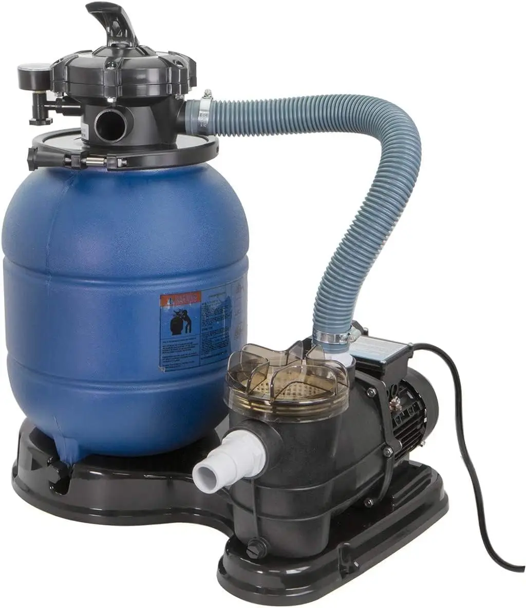 

13" Sand Filter 3/4HP Pool Pump Max 2,400 GPH High-Flow for Above Ground Swimming Pool Set Multi-Port Valve Up To 10,000 Gallons