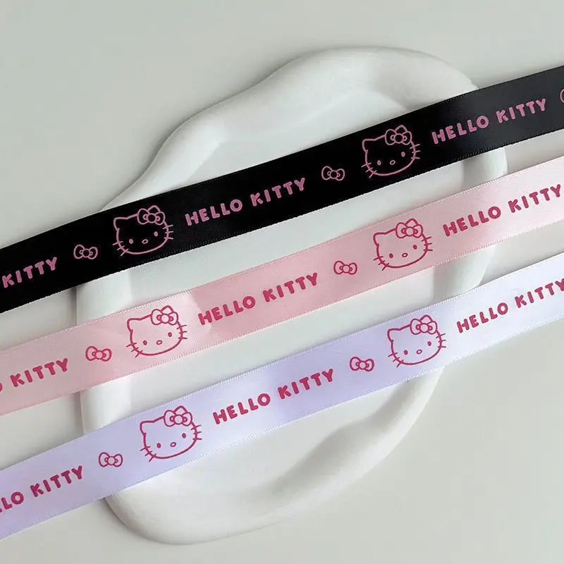 Fashion Hello Kitty Pattern Ribbon Cute Cartoon Print Wired Ribbon for Teen Ladies Party Decoration Flower Arrangement wholesale