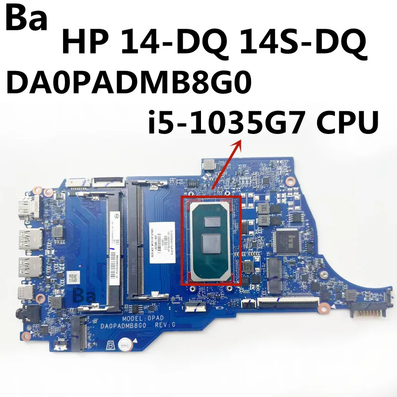 

Для HP 14-DQ 14S-DQ, ноутбуков, материнской платы DA0PADMB8G0 CPU SRGKJ i5-1035G7