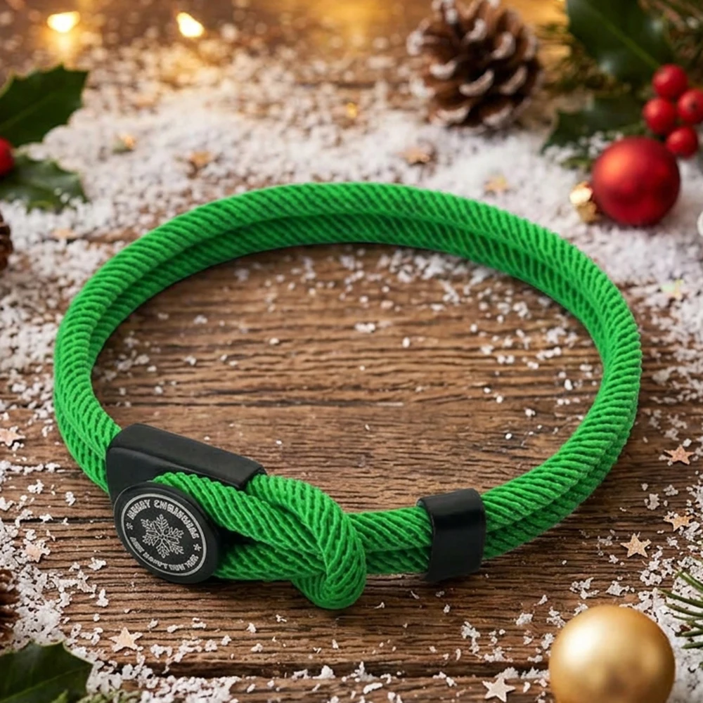 New Christmas Snowflake Weaven Rope Bracelet Unisex Handmade Bilayer Easy Hook String Braslet Festival Party Couple Accessories