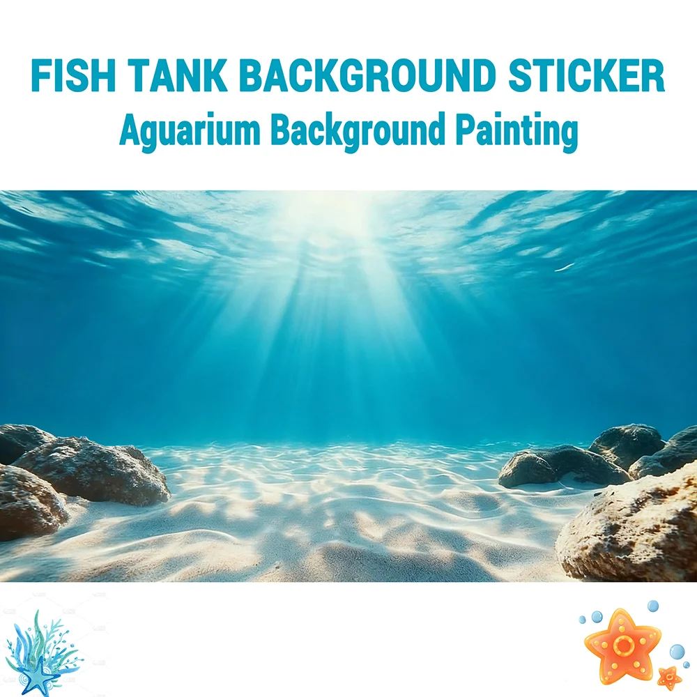 ทรายสีฟ้าใส ภาพวาดพื้นหลังตู้ป - Aquarium Marine Sand บทวิจารณ์และราคา