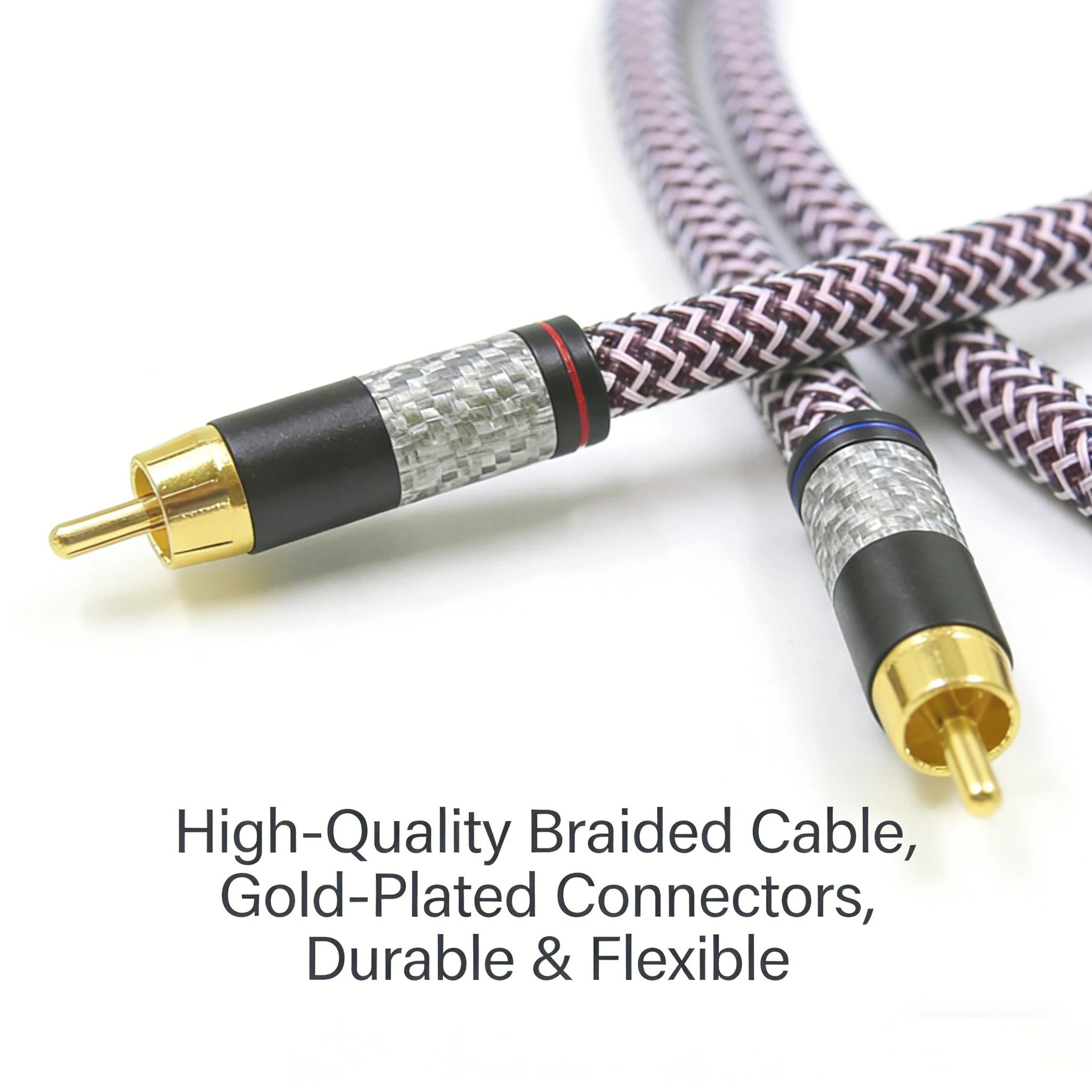 New Pair Carbon Fiber Gold Plated 2RCA Cable 6N OFHC Audio cable Double RCA Signal Line Rca Cable for XLO HTP1