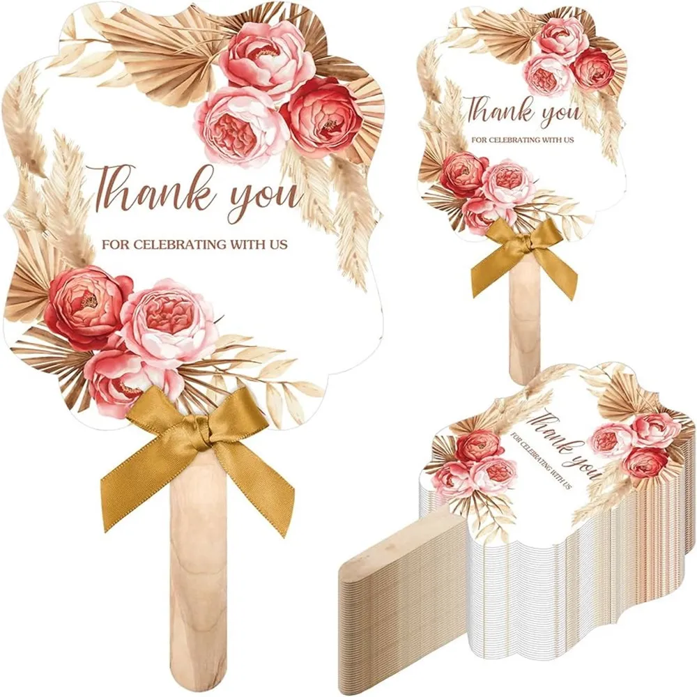 

10 Pcs Wedding DIY handheld Fans paper fan Party Gift for Guests Celebration Bride Fan Easy Perfect Party Photobooth Props