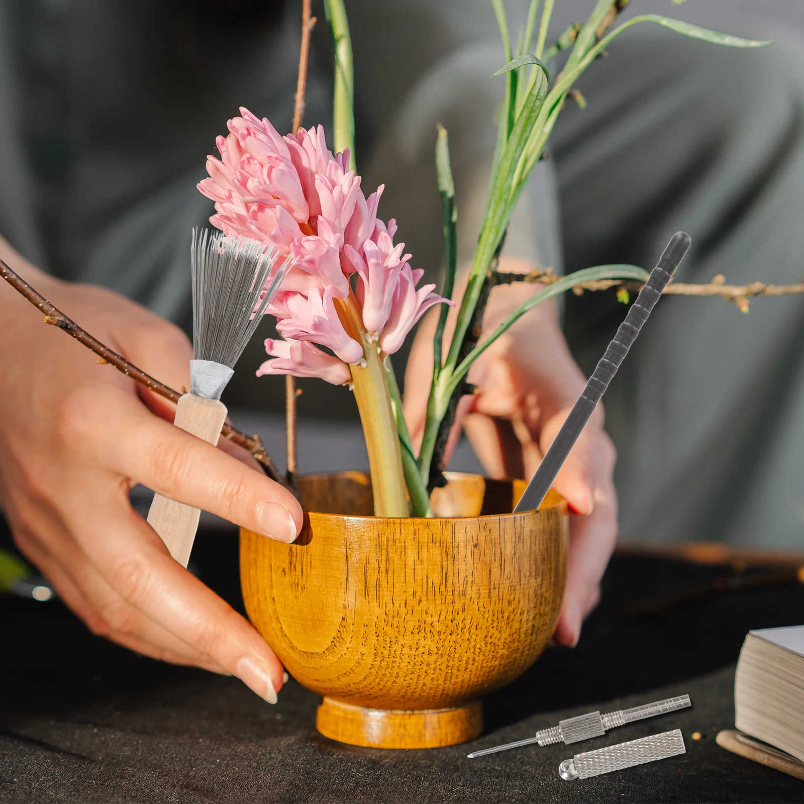 

1 set 1 Set Flower Arrangement Tools Stainless Steel Rake Cleaner Corrector For Home Garden Flower Care Cleaning Rake Kit