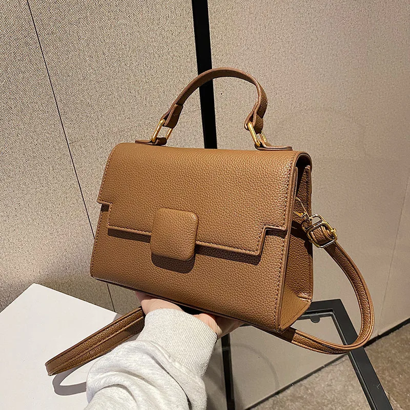 2022 Trendy Women Messenger Bags Korean Style Vintage PU Leather Shoulder Bag New Texture Female Handbags