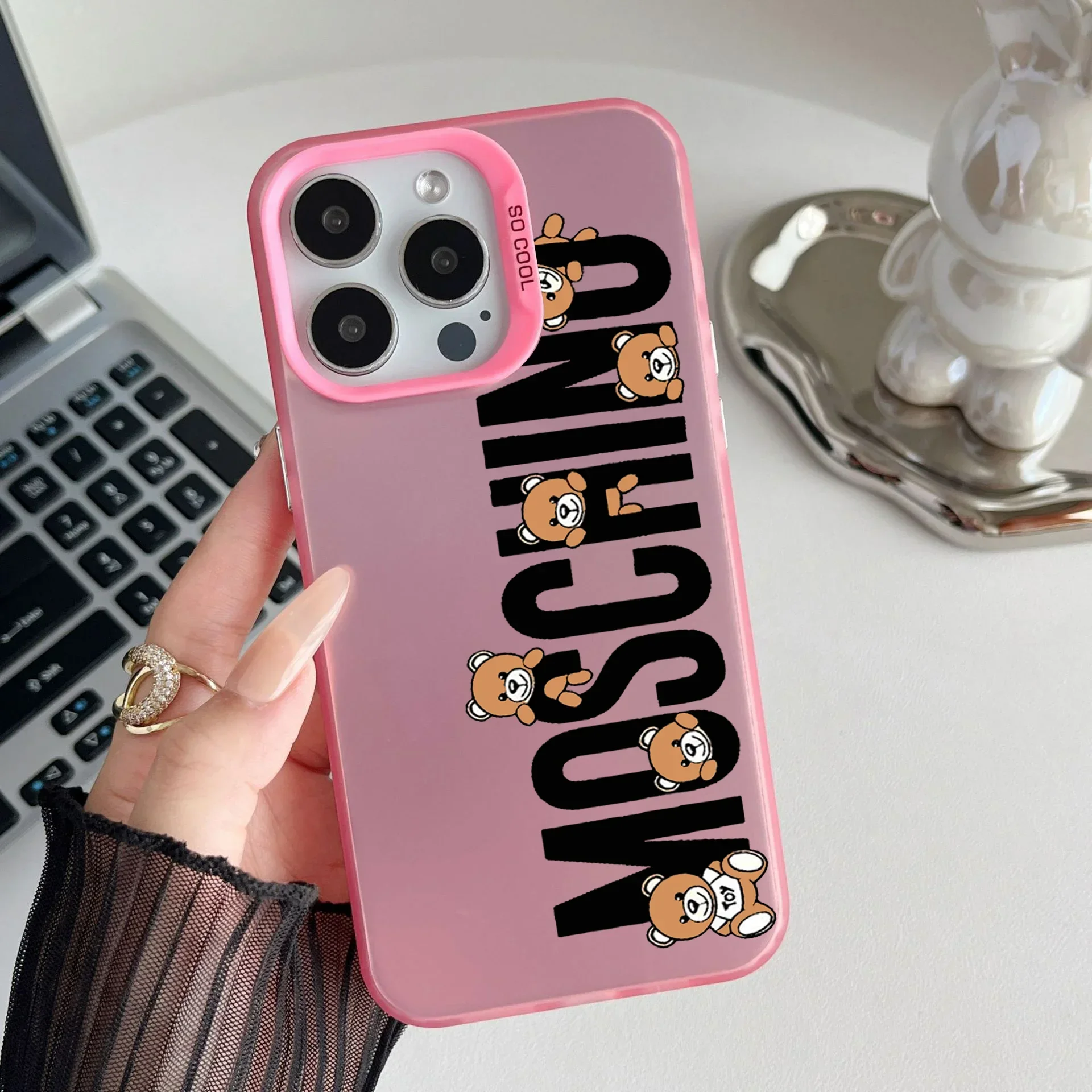 M-MOSCHINOES Phone Case For iPhone 16 15 14 13 12 11 mini Pro Max X XR XS MAX 8 7 Plus Anti Fall Matte Back Cover Luxury Shell