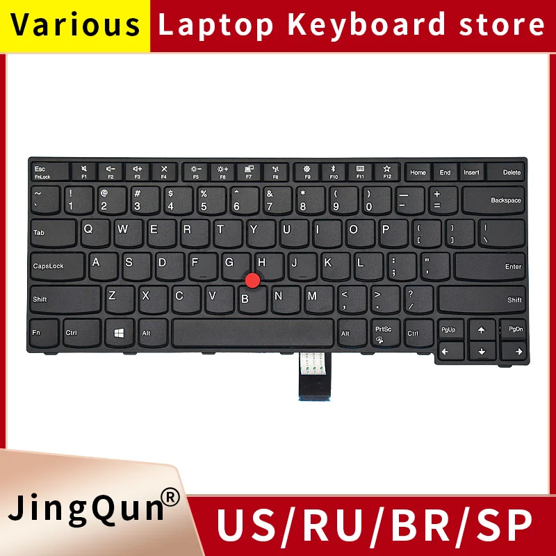 Nuevo teclado US/RU para portátil Lenovo Thinkpad E470 E470C E475 con punto ruso