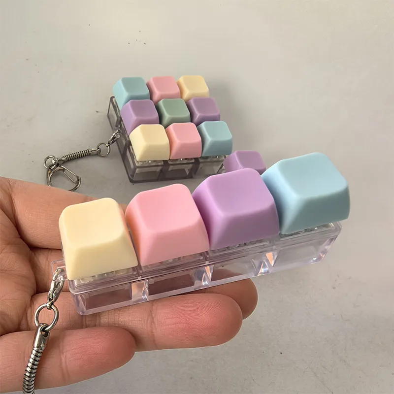 Decompression 4/9 Keyboard Key Toy Anti Stress Relief Finger Keychain ﻿game Button Pinch Tester Office Accessory Home Decoration