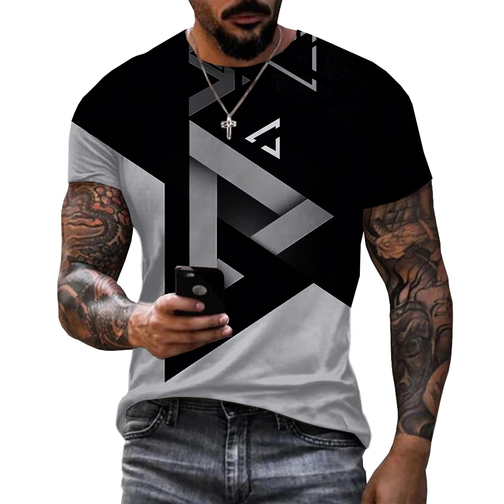 Funny Penrose Triangle 3D Printed Men T-shirt Unisex 2022 Fashion Casual Oversized Tees T Shirts