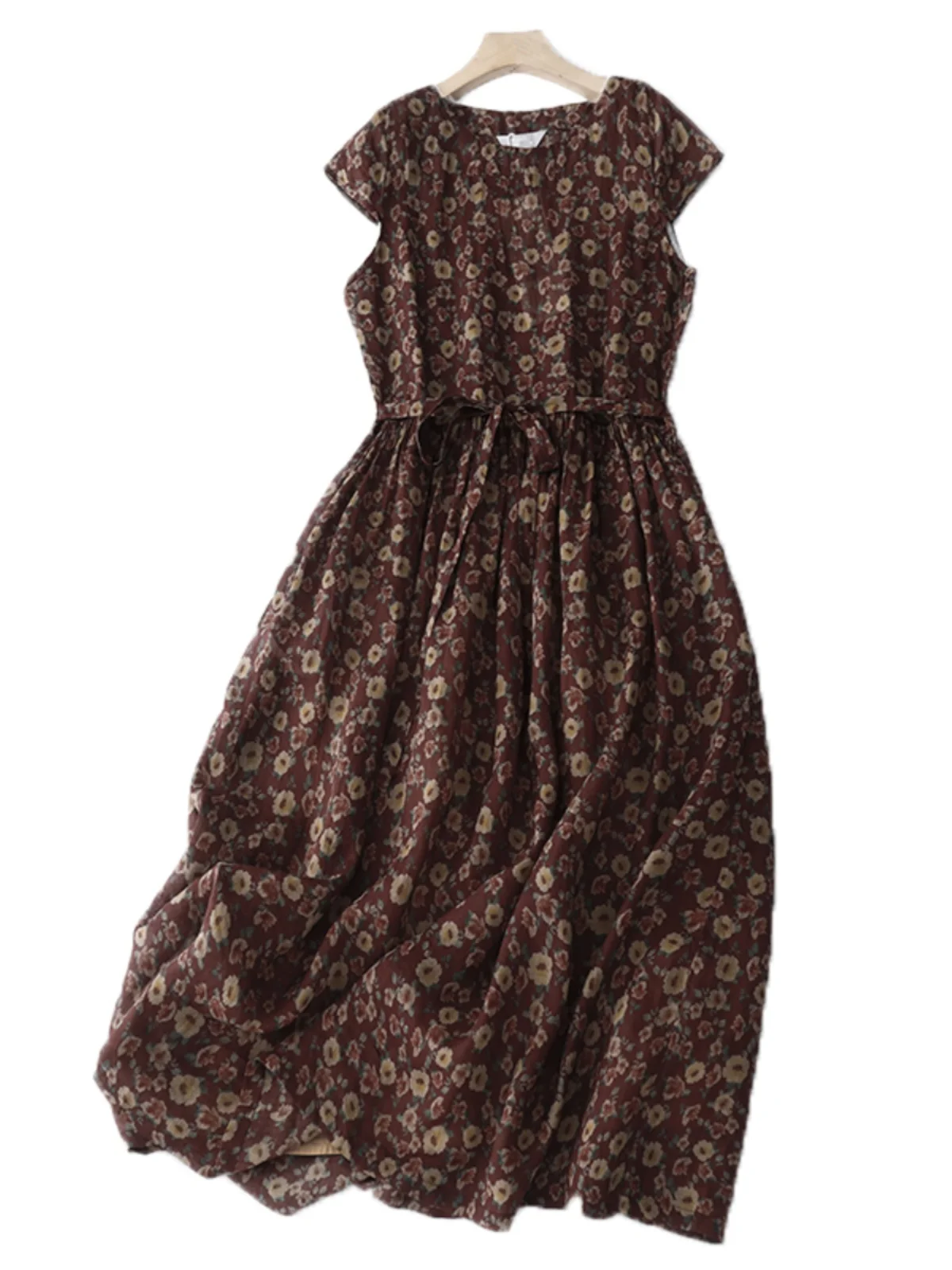 العلامة التجارية الجديدة القطن لين دكتور مع الخصر Cinching كبير سوينغ ريترو طباعة ألف خط ميدي تنورة للنساء موسم الصيف الجولة Ne #5