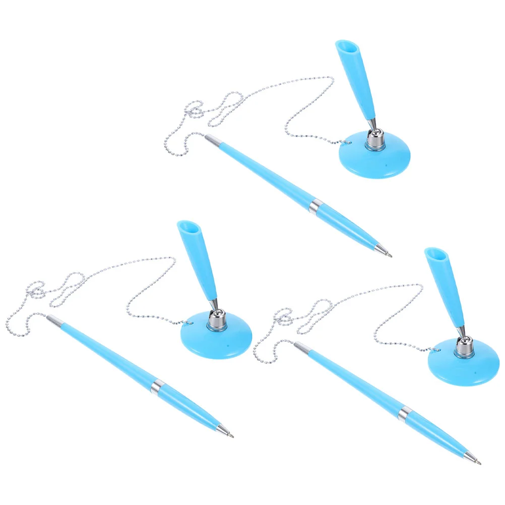 

3 Pcs Business Counter Pen Chain PP Quick Dry Ink Creative Design Desk Fixed Office Stationery 3pcs Pack Table